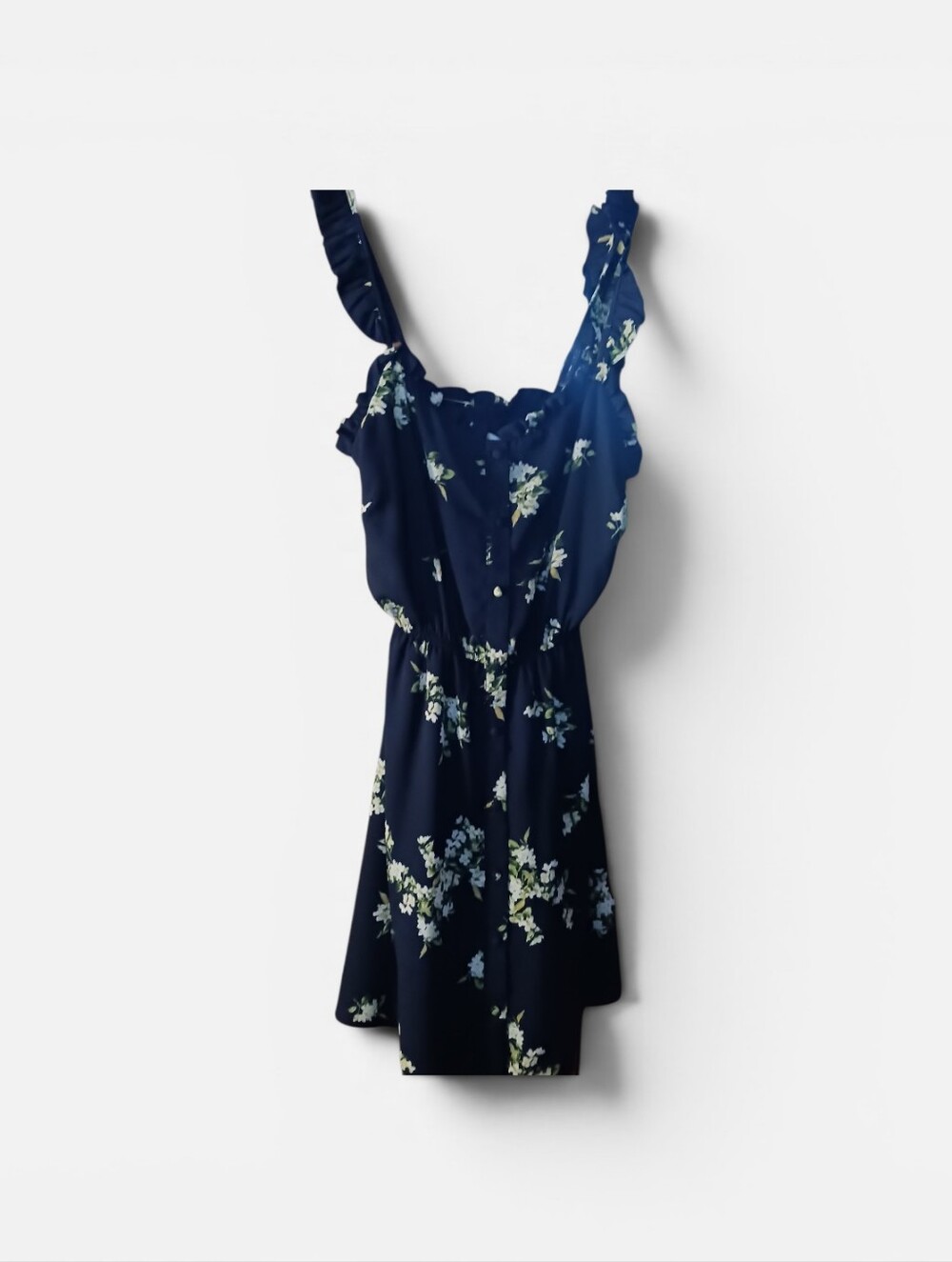 cupcakes & cashmere Navy Floral Ruffle Strap Mini Dress